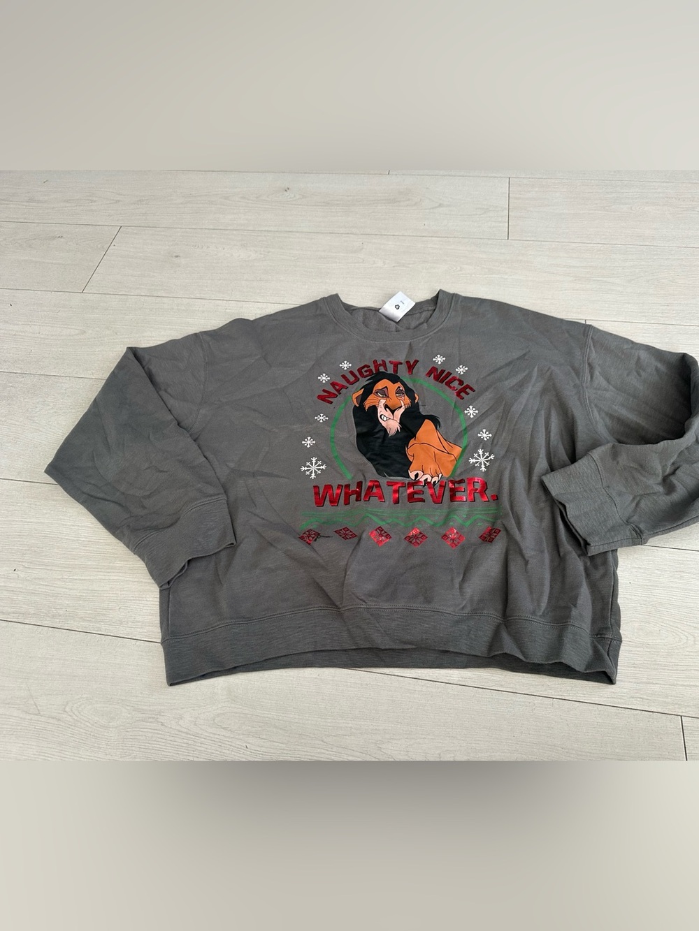 Disney Lion King Scar "Naughty nice whatever" sweater